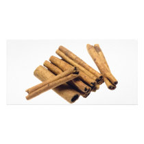 Cinnamon bark personalized photo card