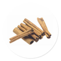 Cinnamon bark round stickers