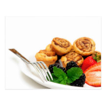 Cinnamon Rolls and Berries Postcards
