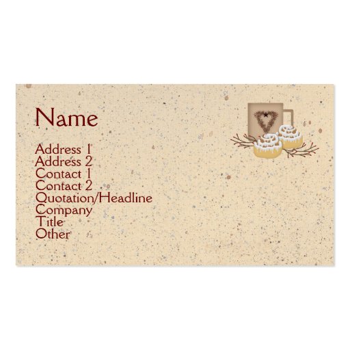 Cinnamon Rolls Business Card (front side)