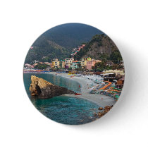 Cinque Terre - Morning Monterosso Beach Pinback Buttons
