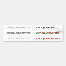 cinquecento white decals bumper stickers