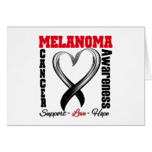 Cinta cepillada conciencia del corazón del melanom felicitaciones