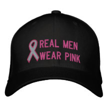 Cinta rosada de la conciencia gorra de beisbol bordada