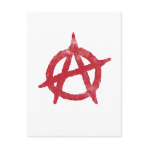 'circle a' anarchy symbol postcards