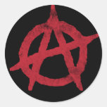 'circle a' anarchy symbol round sticker
