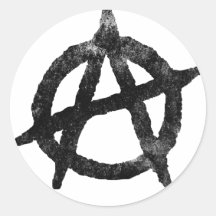 'circle a' anarchy symbol round stickers