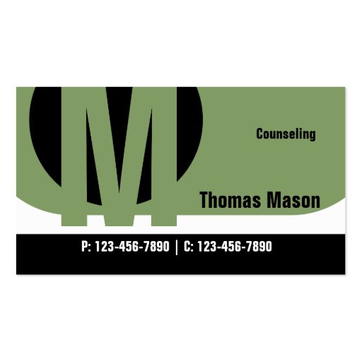 Circle Business Card/ Green (front side)
