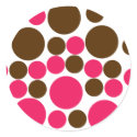 Circle Design Art Brown / Hot Pink stickers