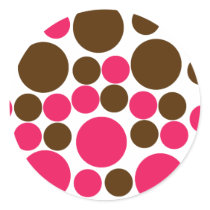 Circle Design Art Brown / Hot Pink stickers