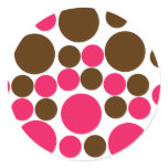 Circle Design Art Brown / Hot Pink stickers