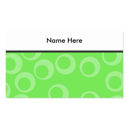 Circle design in green. Retro pattern. Custom Business Card Templates (front side)