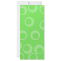 Circle design in green. Retro pattern. Custom Rack Card