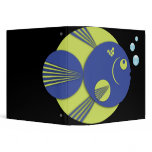 Circle Fish, blue green, fun bubbles binders