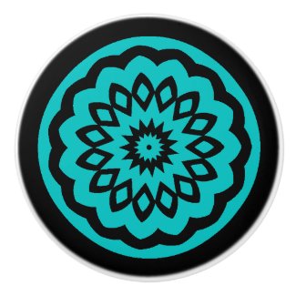 Circle Games: Joyful Blue Ceramic Knob