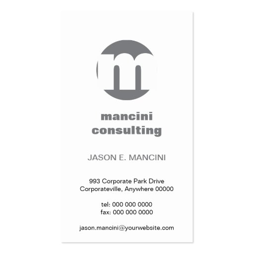 Circle Monogram Business Card (front side)