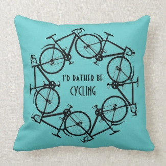 Circle of Bikes Cycling Design Throw Pillow
