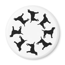Circle of Black Labs magnets by dogsandhorses Circle of Black Labs magnets