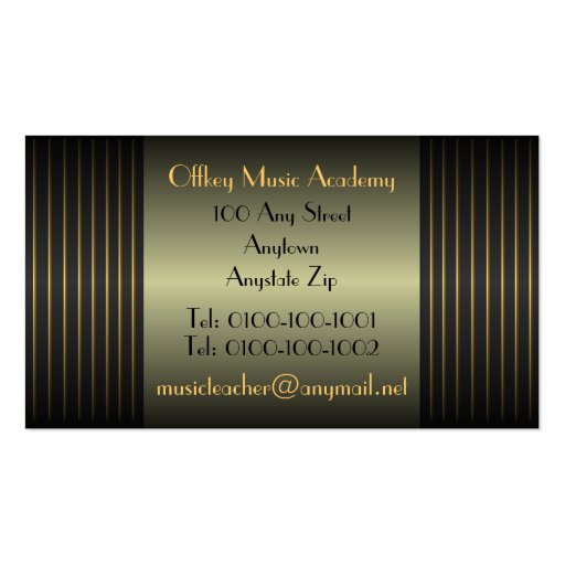 Circle of Fifths Deco Gold Business Cards (back side)