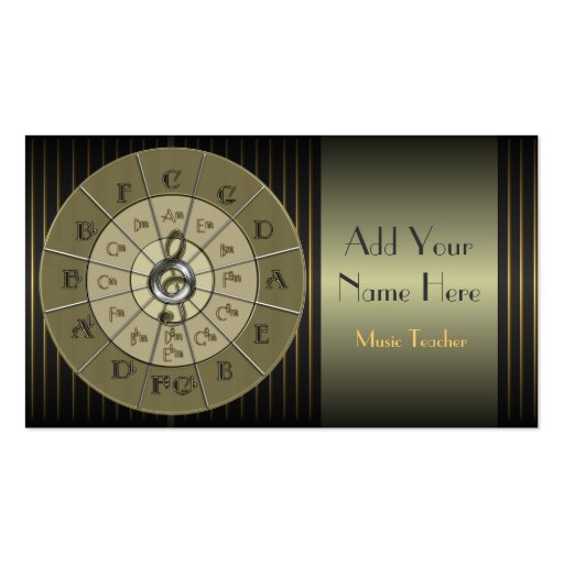 Circle of Fifths Deco Gold Business Cards (front side)