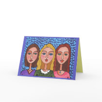 CIRCLE of FRIENDS - color version greeting card by folkartblonde CIRCLE of FRIENDS - color version greeting card