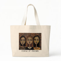 CIRCLE OF FRIENDS - sepia version classic tote bag by folkartblonde CIRCLE OF FRIENDS - sepia version classic tote bag