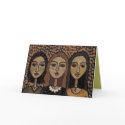 CIRCLE of FRIENDS - sepia version greeting card by folkartblonde CIRCLE of FRIENDS - sepia version greeting card