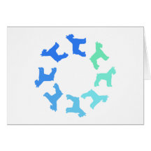 Circle of Giant Schnauzers (blue to green) Card