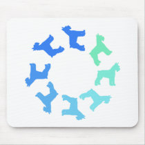 Circle of Giant Schnauzers (blue to green) mousepads by dogsandhorses Circle of Giant Schnauzers (blue to green) mousepads