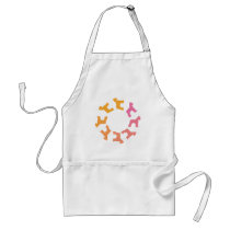 Circle of Giant Schnauzers (pinks to oranges) Apron