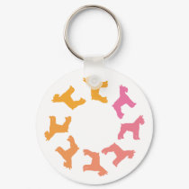 Circle of Giant Schnauzers (pinks to oranges) keychains by dogsandhorses Circle of Giant Schnauzers (pinks to oranges) keychains