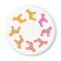 Circle of Giant Schnauzers (pinks to oranges) magnets by dogsandhorses Circle of Giant Schnauzers (pinks to oranges) magnets