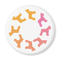 Circle of Giant Schnauzers (pinks to oranges) magnets