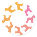 Circle of Giant Schnauzers (pinks to oranges) stickers by dogsandhorses Circle of Giant Schnauzers (pinks to oranges) stickers