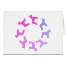 Circle of Giant Schnauzers (pinks to purples) Cards