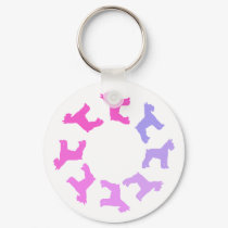 Circle of Giant Schnauzers (pinks to purples) keychains by dogsandhorses Circle of Giant Schnauzers (pinks to purples) keychains