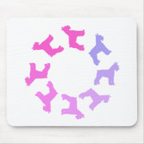 Circle of Giant Schnauzers (pinks to purples) mousepads by dogsandhorses Circle of Giant Schnauzers (pinks to purples) mousepads