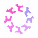 Circle of Giant Schnauzers (pinks to purples) t-shirts by dogsandhorses Circle of Giant Schnauzers (pinks to purples) t-shirts