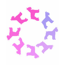 Circle of Giant Schnauzers (pinks to purples) t-shirts by dogsandhorses Circle of Giant Schnauzers (pinks to purples) t-shirts