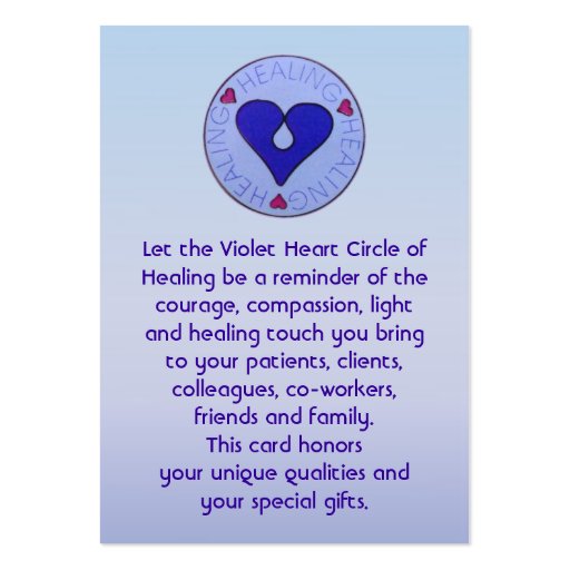 Circle of Healing - Caregiver's Card Business Card Template (front side)