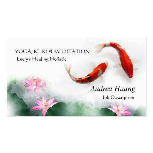 Circle of Life Oriental Zen Feng Shui Koi & Lotus Business Cards