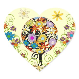 Circle of Love Flower Tree Wedding Stickers Seals