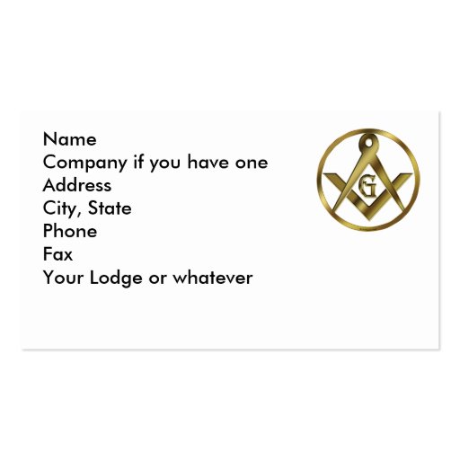 Circle of Masons Business Card (front side)