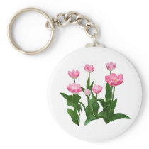 Circle of Pink Tulips keychains