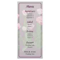 Circle of Pink Tulips Wedding Menu Customized Rack Card
