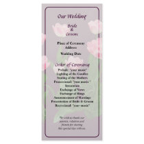 Circle of Pink Tulips Wedding Program Rack Card Template
