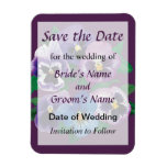 Circle of Purple Pansies Save the Date Rectangular Magnets