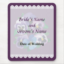 Circle of Purple Pansies Wedding Favors Mouse Pad