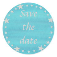 Circle of stars on blue, Save the date stickers sticker