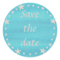 Circle of stars on blue, Save the date stickers by Cherylsart Circle of stars on blue, Save the date stickers